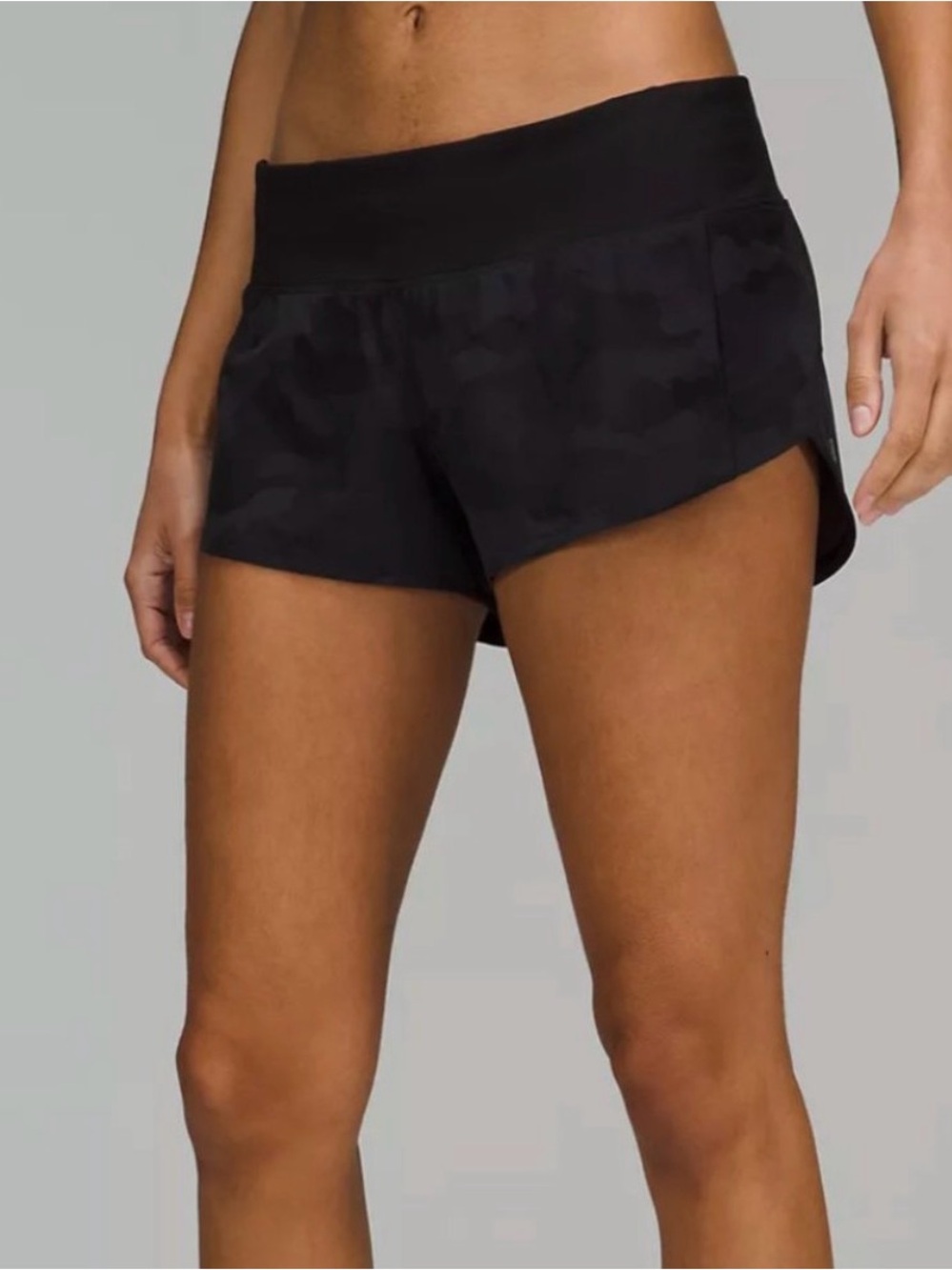 Lululemon Black Camo Run Shorts speed up size 14 - Picture 2 of 10